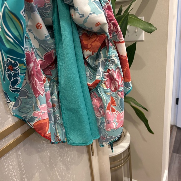 THML Women's Floral Mini Dress - Red and Green - Picture 9 of 9